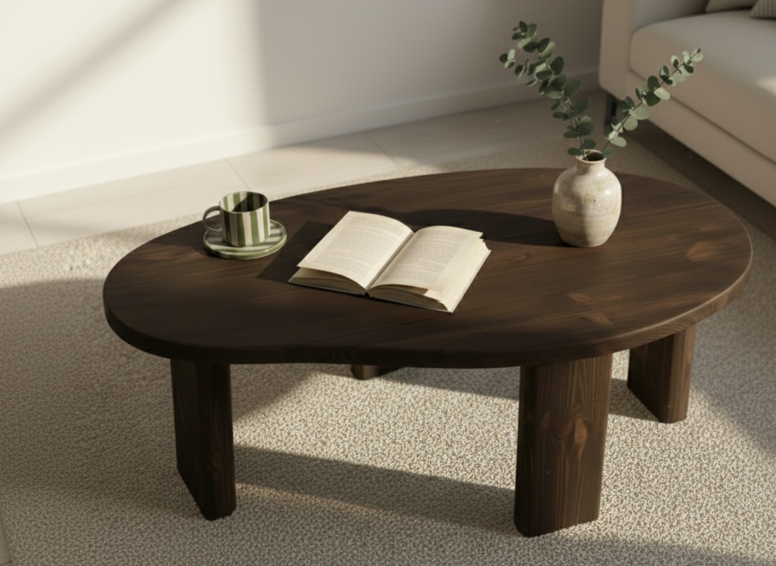 Asymmetriskt Soffbord i Gran