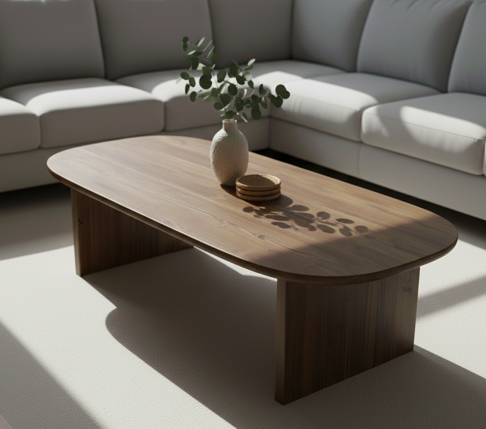 Ovalt Soffbord i Gran