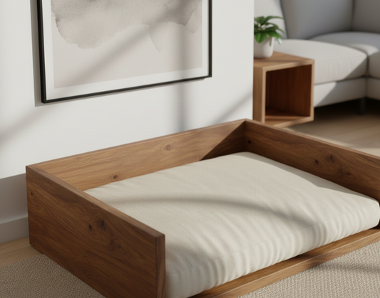 Minimalistisk hundbädd