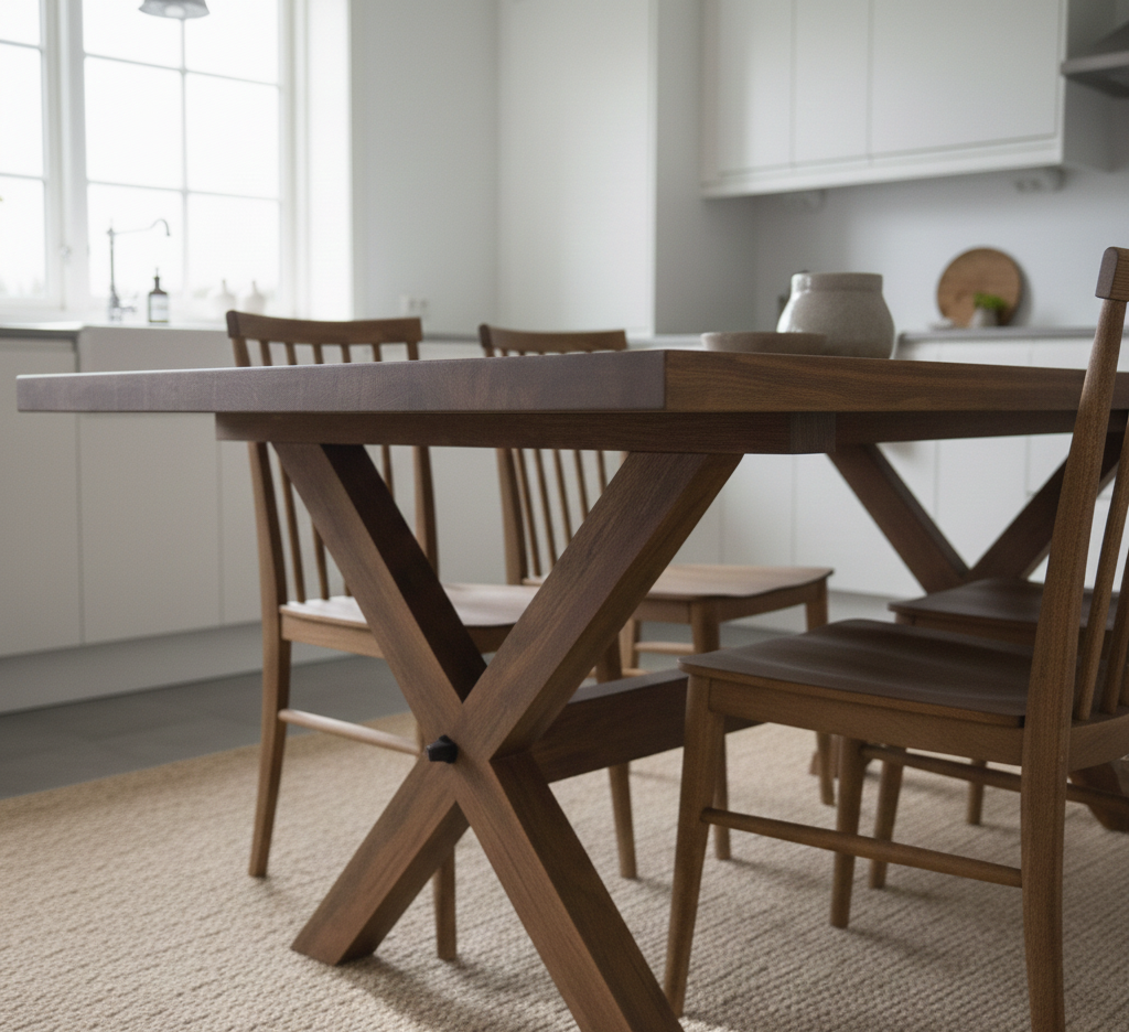 Matbord med Kryssben (6 personer)