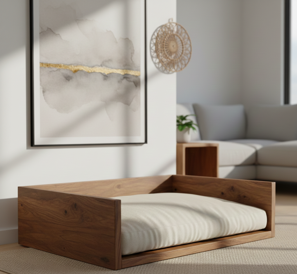 Minimalistisk hundbädd