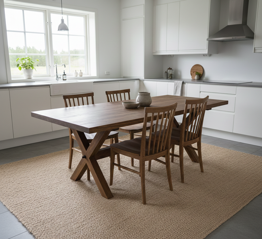 Matbord med Kryssben (6 personer)