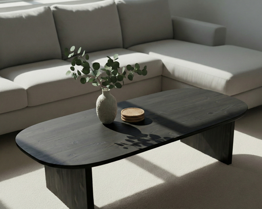 Ovalt Soffbord i Gran/Ek